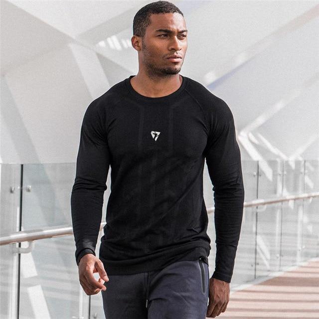 Long Sleeve Men's Lifting Shirt with Rashgard technology black