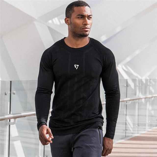 Long Sleeve Men's Lifting Shirt with Rashgard  technology - ALLRJ