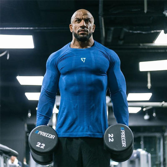 Long Sleeve Men's Lifting Shirt with Rashgard technology - ALLRJ