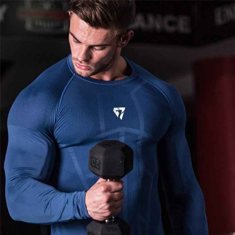 Long Sleeve Men's Lifting Shirt with Rashgard  technology - ALLRJ