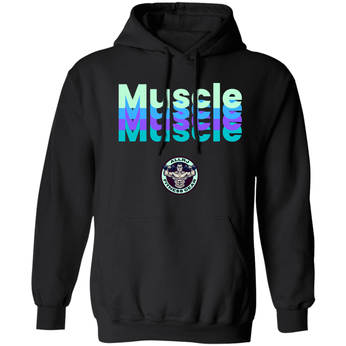 Allrj Muscle Pullover Hoodie Black