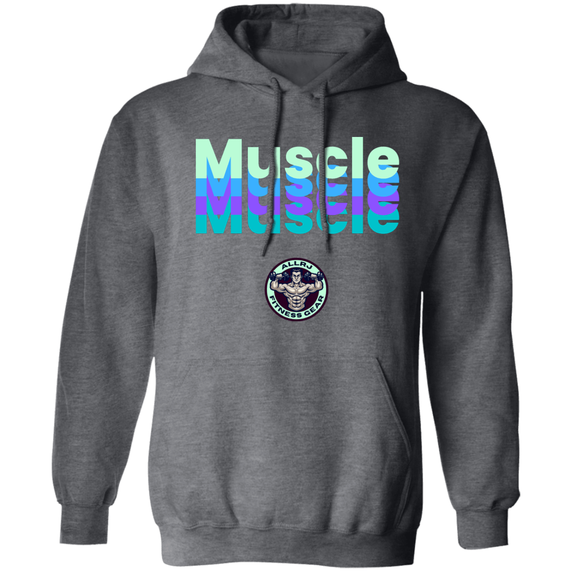 Allrj Muscle Pullover Hoodie Dark Heather