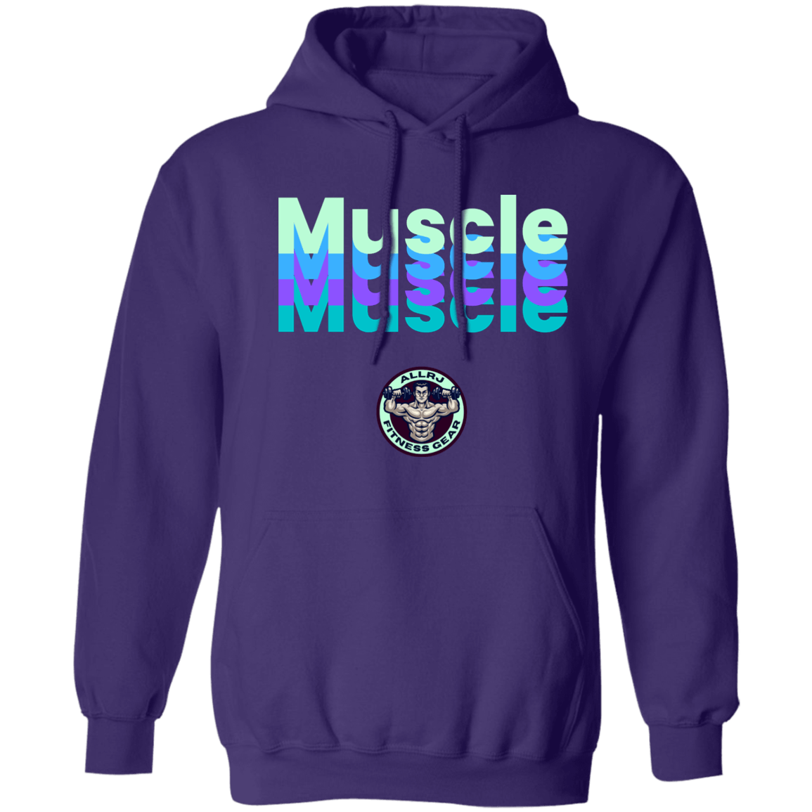 Allrj Muscle Pullover Hoodie Purple