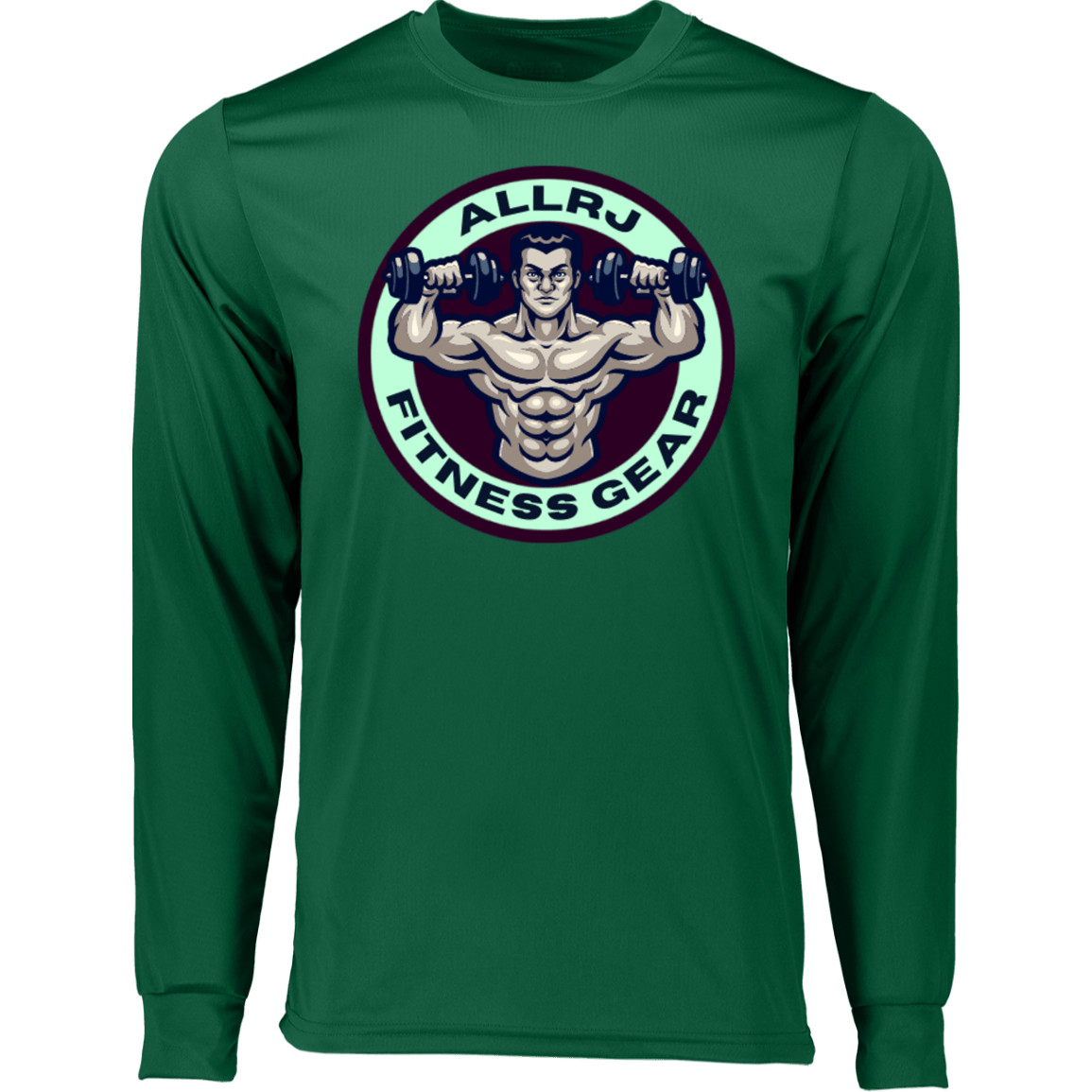 Allrj Heritage Long Sleeve Moisture-Wicking Long Sleeve Tee Dark Green
