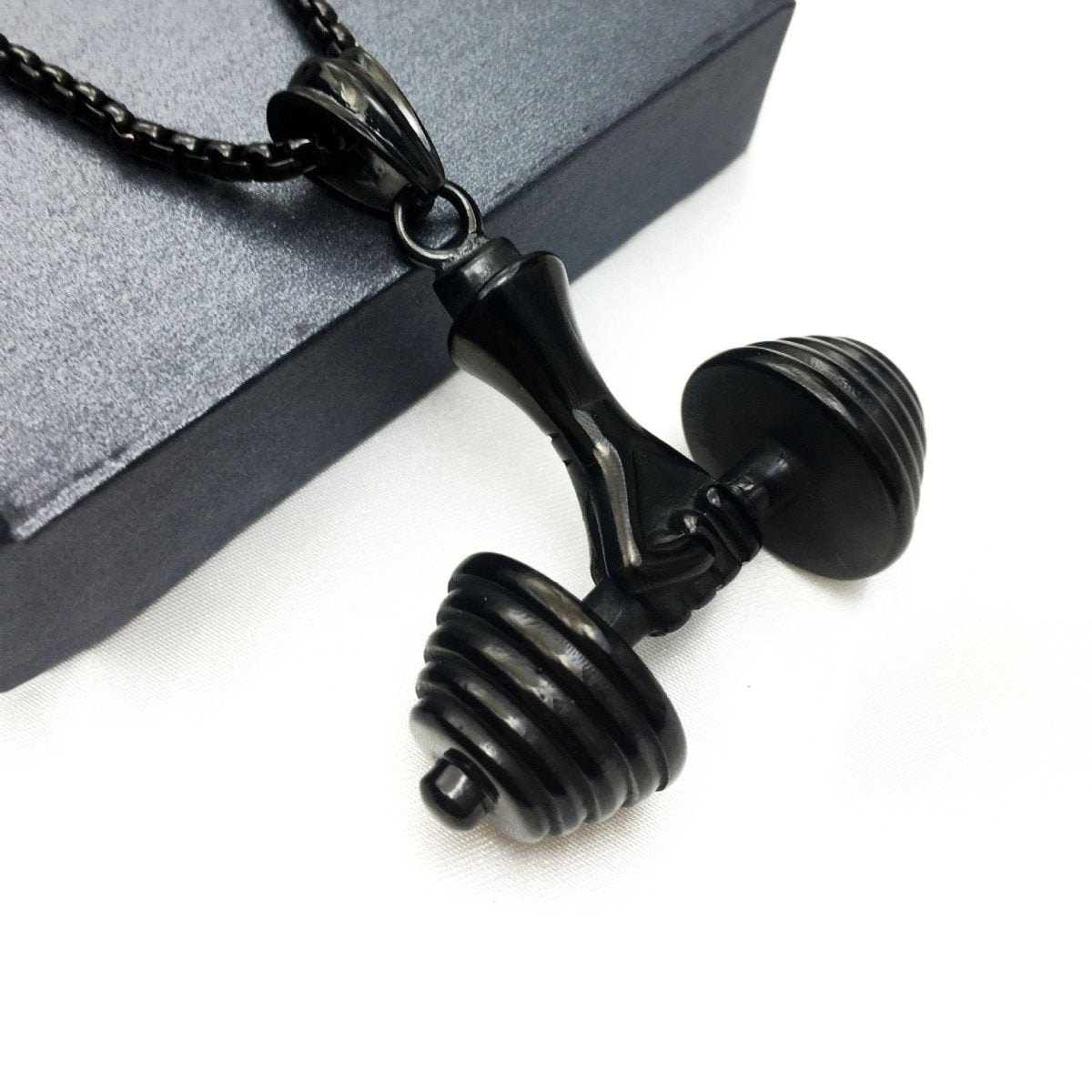 Gorilla swole titanium steel dumbbell necklace - ALLRJ