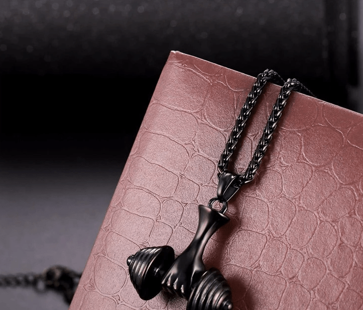 Gorilla swole titanium steel dumbbell necklace - ALLRJ