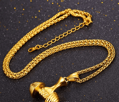 Gorilla swole titanium steel dumbbell necklace - ALLRJ