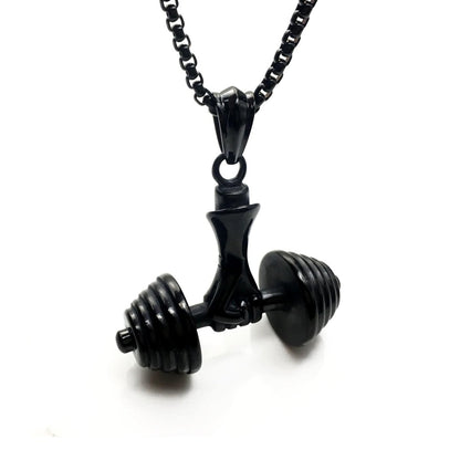 Gorilla swole titanium steel dumbbell necklace - ALLRJ