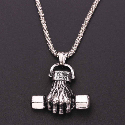 Hand of Zeus Dumbbell necklace - ALLRJ
