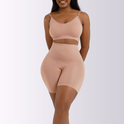 Women's Seamless Sports Bra & Shorts Set Nude