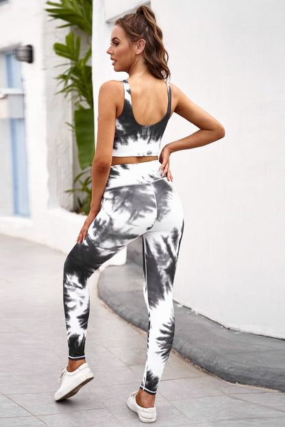 Two-Piece Tie-Dye Tank And Leggings Sportswear - ALLRJ