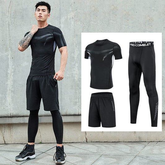 Men's Three - piece Fitness Set - ALLRJ