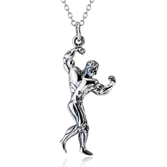 Muscle Man Classic 925 Sterling Silver Necklace - ALLRJ