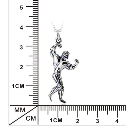 Muscle Man Classic 925 Sterling Silver Necklace - ALLRJ