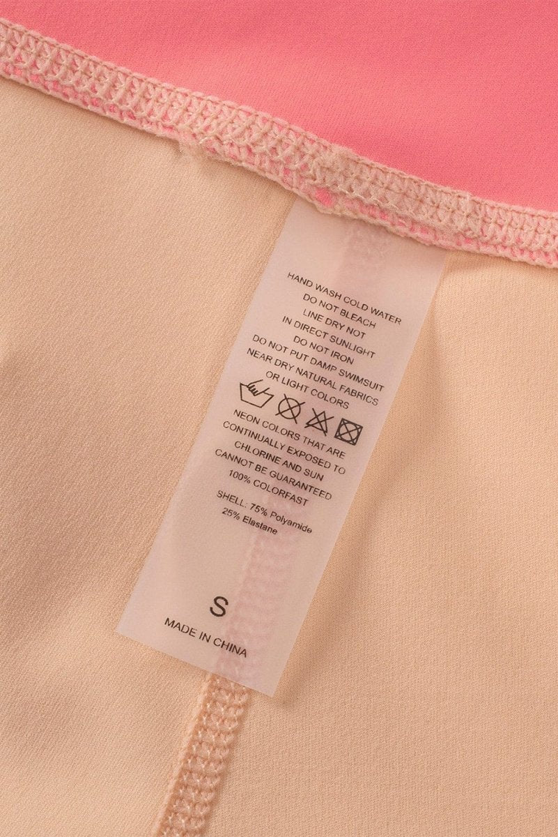 Orange Two - Tone Colorblock Bra Leggings Active Wear Set - ALLRJ