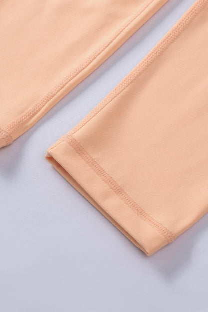 Orange Two - Tone Colorblock Bra Leggings Active Wear Set - ALLRJ