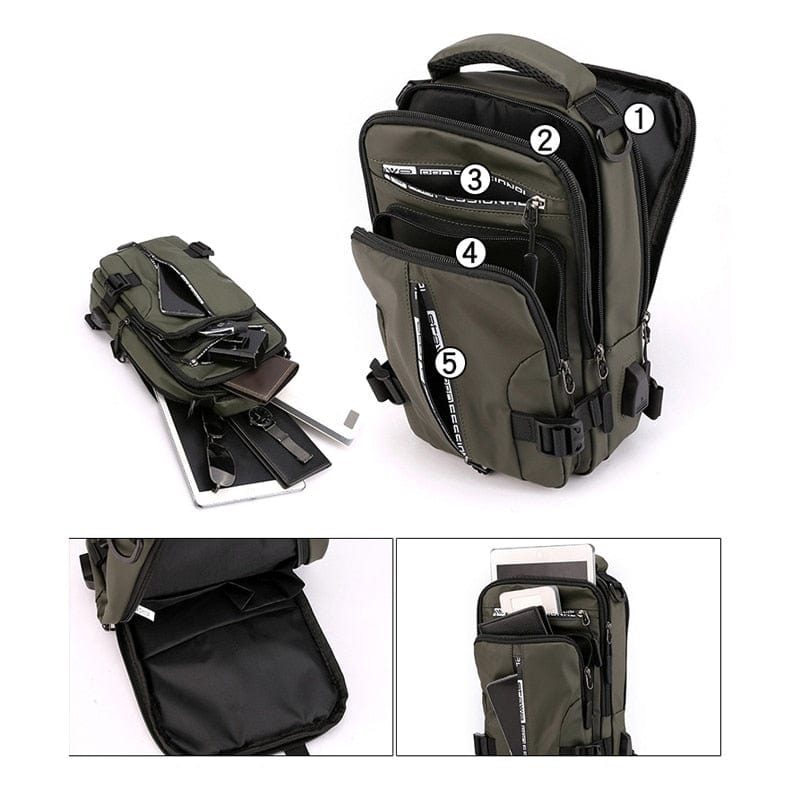 Oxford usb charging crossbody bag - ALLRJ