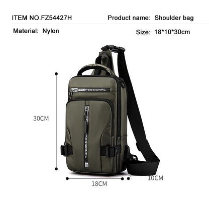 Oxford usb charging crossbody bag - ALLRJ