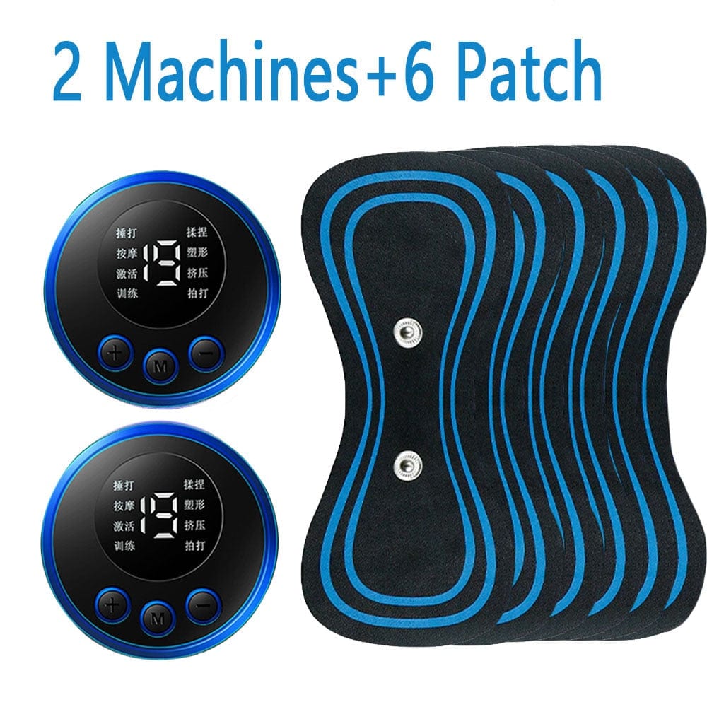 LCD Display EMS Muscle Stimulator 2 Machine 6 Patch