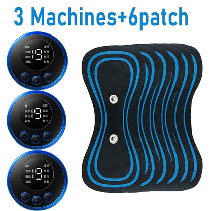 LCD Display EMS Muscle Stimulator 3 Machine 6 Patch