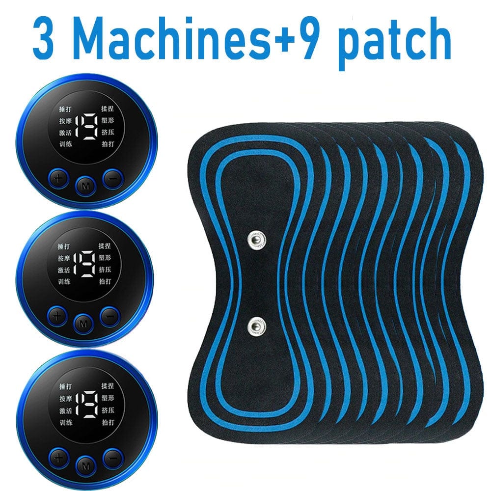 LCD Display EMS Muscle Stimulator 3 Machine 9 Patch