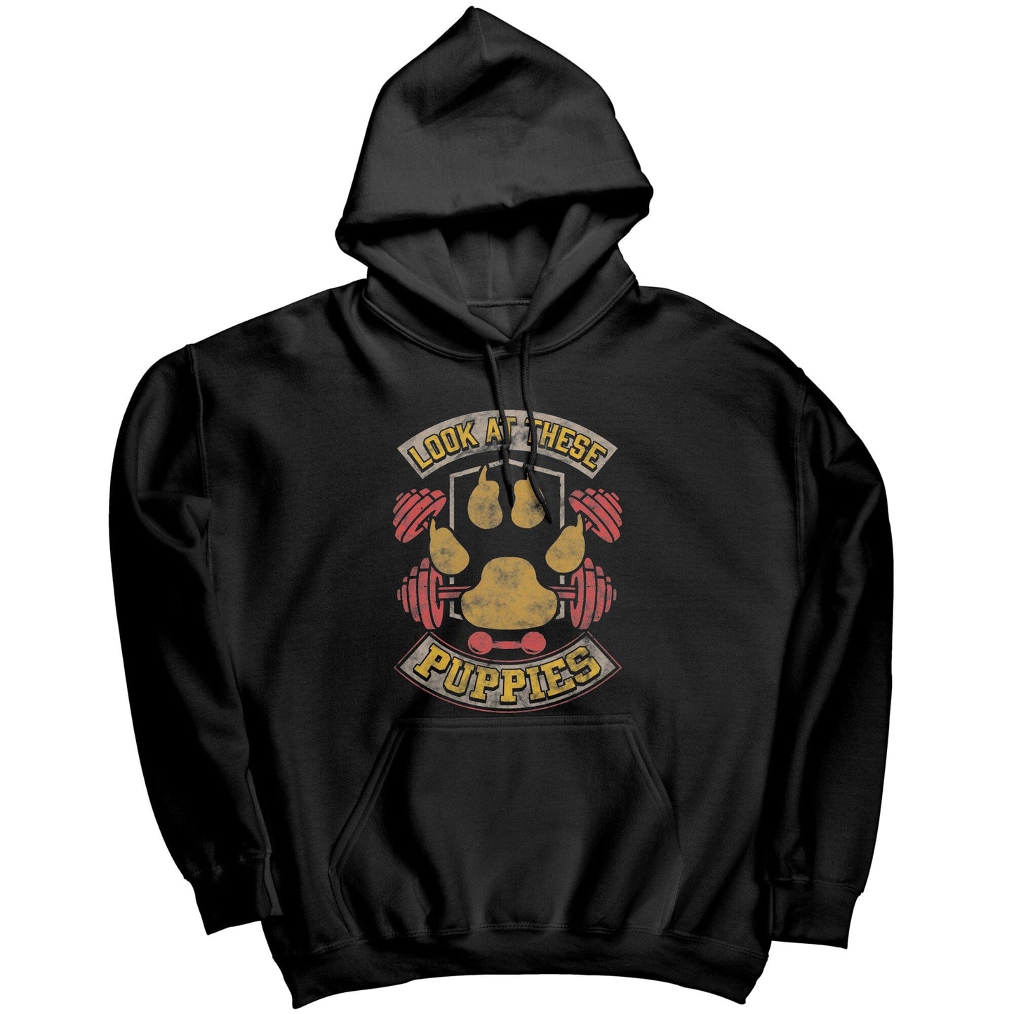 Look at these puppies muscle hoodie Black