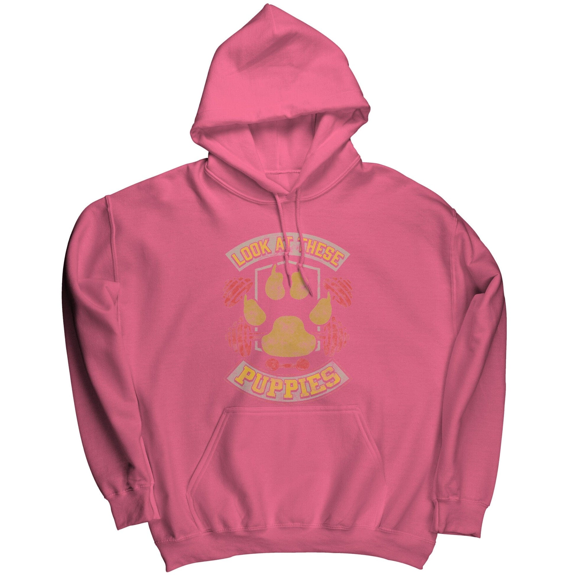 Look at these puppies muscle hoodie Neon Pink