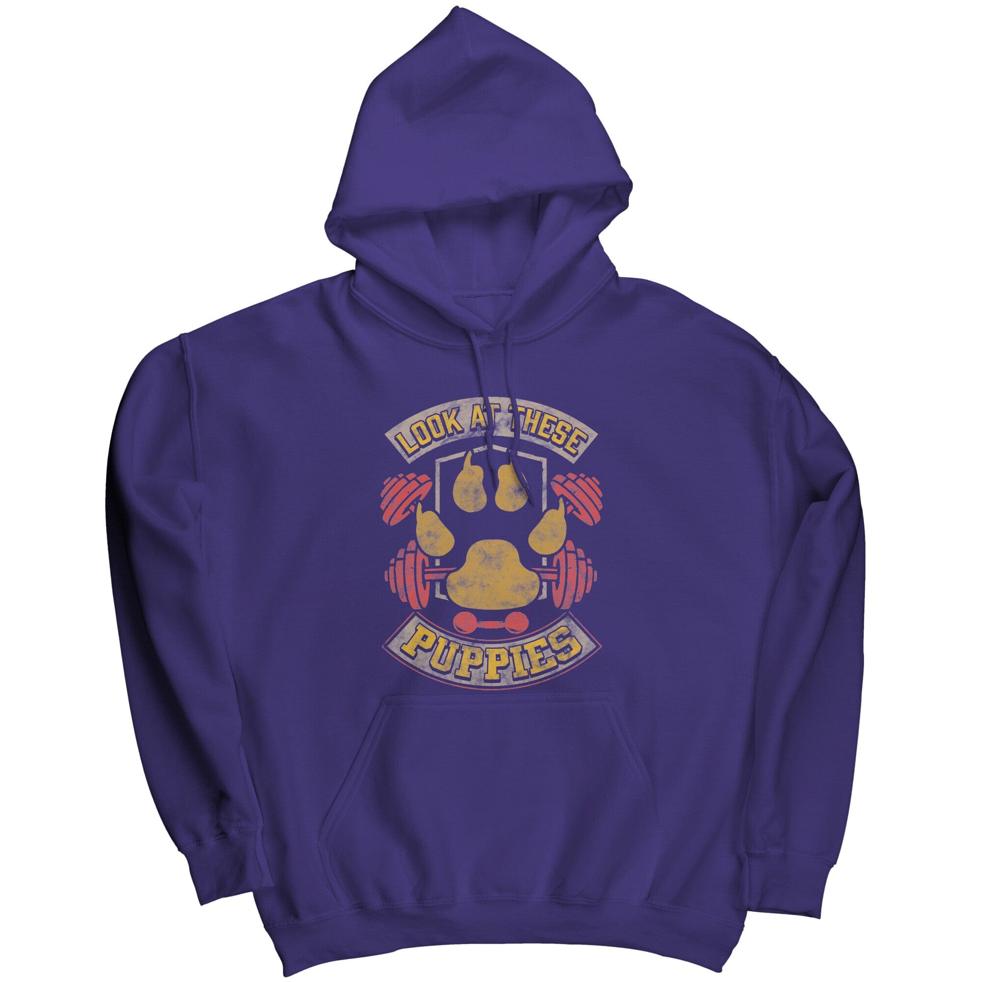 Look at these puppies muscle hoodie Purple