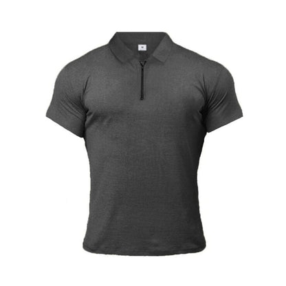 teelaunch Polo Dark Grey / L Men's short sleeve fitness polo shirt