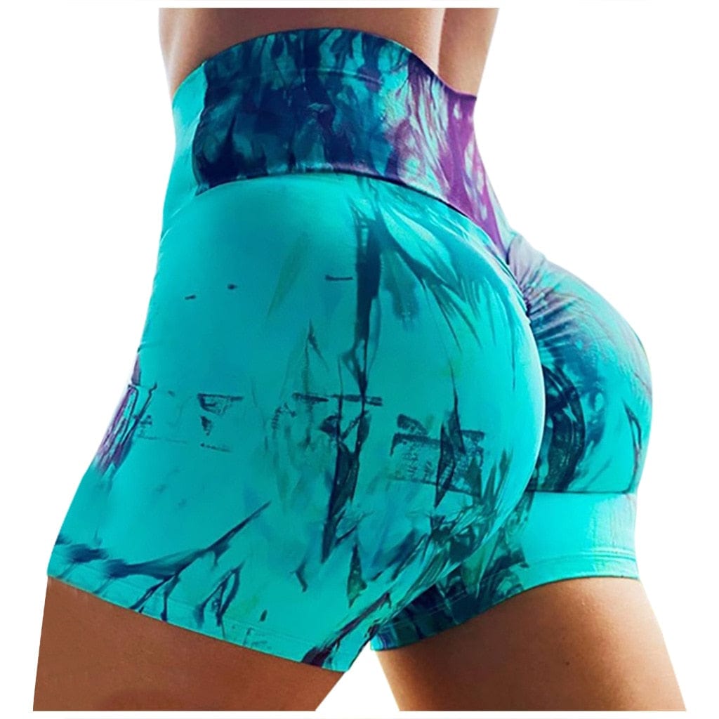Thigh Dye high waist spandex shorts - ALLRJ