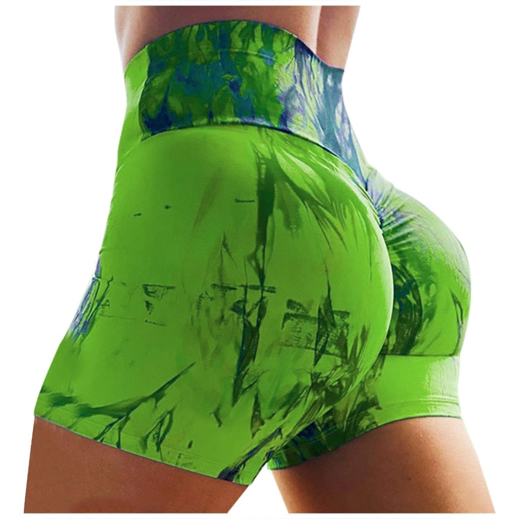 Thigh Dye high waist spandex shorts - ALLRJ