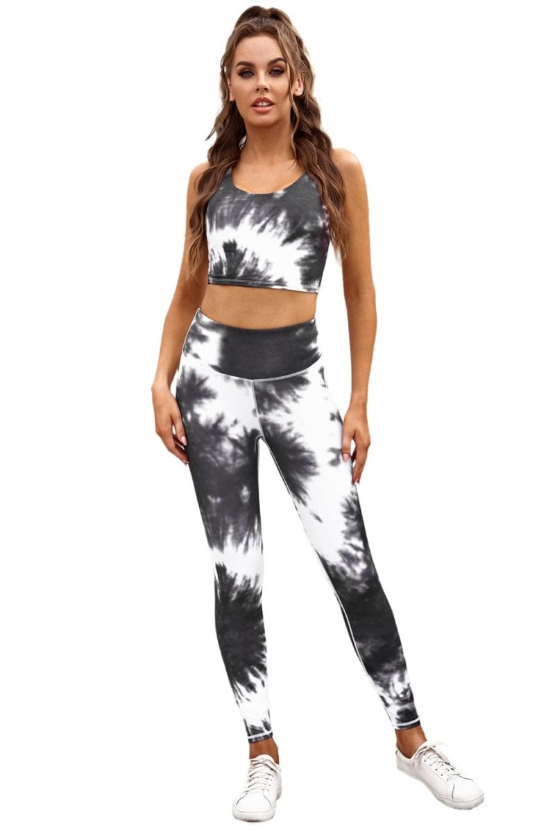 Two - Piece Tie - Dye Tank And Leggings Sportswear - ALLRJ