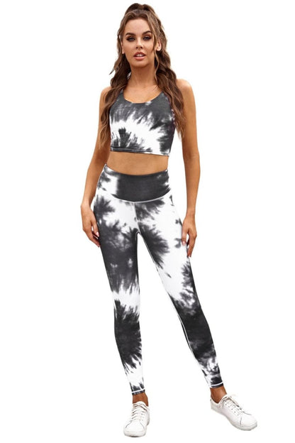 Two - Piece Tie - Dye Tank And Leggings Sportswear - ALLRJ